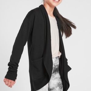 Athleta Wrap and Roll sweatshirt.  Black. Girls size M/8-10